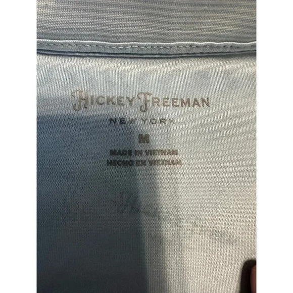 Hickey Freeman Quarter Zip Pullover Size Medium Blue Striped Golf Athleisure - Picture 3 of 6